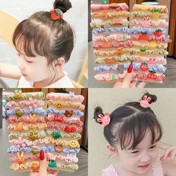  10 комплектов корейских детских колец для волос с толстым кишечником, ободков, резинок, милых аксессуаров для волос для девочек