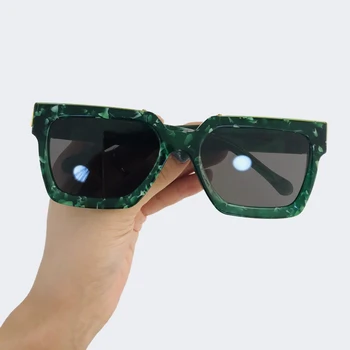  2020 Модные Популярные Роскошные Брендовые Дизайнерские Прямоугольные Солнцезащитные Очки Женские Мужские Оттенки UV400 Топ Ацетатные Очки gafas de sol очки