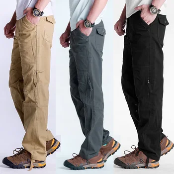  2022 Военные тактические брюки мужские Мешковатые комбинезоны мужские Износостойкие брюки-карго для мужчин Прямые брюки, размер 30-40