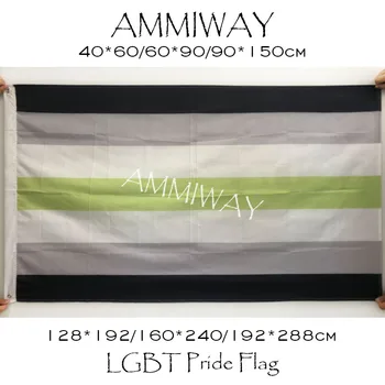  AMMEWAY Agender Flag Polysexuality Genderqueer Из Полиэстера с Принтом размером 3x5 футов, Большие Двусторонние Флаги и Баннеры гей-Парада ЛГБТ