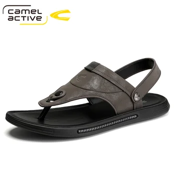  Camel Active Новые повседневные сандалии мужские Модные туфли из мягкой кожи на плоской подошве Мужские уличные тапочки Дышащий комфорт для мужчин