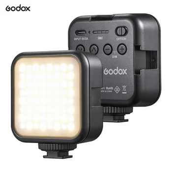  Godox LITEMONS LED6Bi Светодиодный Видеосигнал Mini Fill-in Light 3200-6500K С Магнитной Адсорбцией, 3 Крепления для Холодного Башмака для видеосъемки