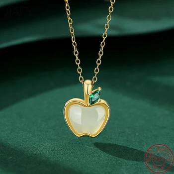  JIALY, Тонкое позолоченное Ожерелье из стерлингового серебра Lucky Apple S925, Цепочка для женщин, Подарок на день рождения, Ювелирные изделия