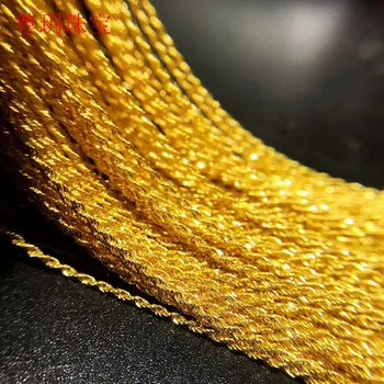  LABB Ожерелье из пеньковой веревки из настоящего золота 18 Карат, чистая витая цепочка AU750, изысканные ювелирные изделия для женщин, свадебные подарки XL0025