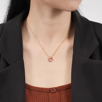  VIANRLA Модное ювелирное ожерелье из стерлингового серебра 925 пробы с цепочкой и 18-каратным позолоченным кольцом в виде звезды для женщин