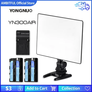 YONGNUO YN300 Air Camera LED Video Light 3200 K-5500 K с 2x Декодированной Батареей NP-F550 2200mAh и Зарядным Устройством для Canon Nikon
