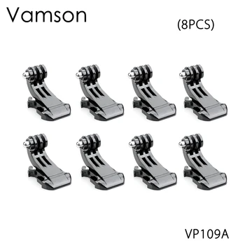  Аксессуары Vamson для Gopro 8шт. J-образный крюк с пряжкой Вертикальный адаптер для GoPro Hero 10 9 8 7 6 5 4 3+ для SJCAM для камеры Yi