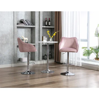  Барные стулья COOLMORE со спинкой и подставкой для ног, обеденные стулья высотой со столешницу, набор из 2 фиолетовых металлических стульев [на складе в США]