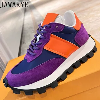  Дизайнерский бренд Tenis Femenino Цветная Вулканизированная обувь, Увеличивающая рост, Уличная женская обувь для тренировок
