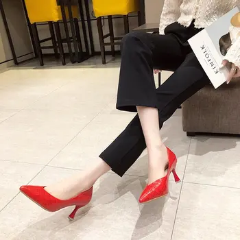  Женская обувь с принтом 2023 года, тонкие туфли на плоской подошве, весна-осень, вязаные остроносые туфли на плоской подошве, удобные, большие размеры