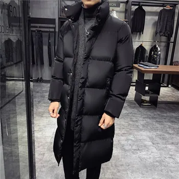  Зимние хлопчатобумажные куртки и пальто, мужские пальто Lon с воротником-стойкой, более плотная теплая мужская верхняя одежда Parker, повседневное зимнее пальто Slim Fit, одежда
