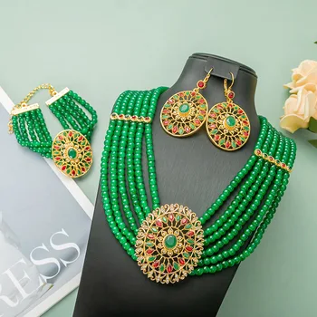  Марокканское ожерелье из бисера, серьги, браслет, Свадебный ювелирный набор для невесты, женский Любимый подарок, Бижутерия