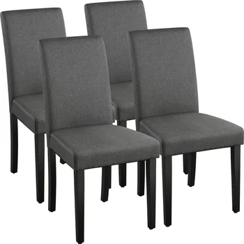 Материал: 270 г полиэфирной ткани, Обеденные стулья Parson с тканевой обивкой для дома, 18 X 22,5 X 36,5 дюйма (Д X Ш X В) Темно-серого цвета