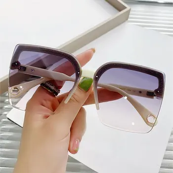  Модные квадратные солнцезащитные очки Женские Ретро Винтажные градиентные солнцезащитные очки Женские Прозрачные линзы Черные Белые Дизайнерские солнцезащитные очки UV400