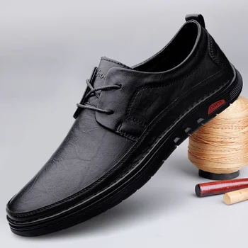  Мужская обувь из натуральной кожи, модные мужские дерби, роскошные официальные свадебные туфли, Мужские Оксфорды, Классическая деловая офисная мужская повседневная обувь