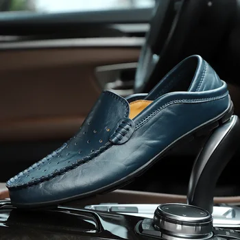  Мужская повседневная обувь из натуральной кожи класса люкс 2021 Мужские Лоферы Мокасины Дышащие слипоны Для вождения Кроссовки rg5