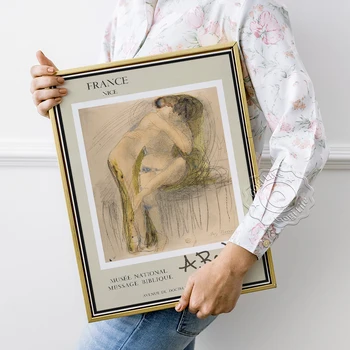  Музейная Афиша Выставки Огюста Родена, Настенная Картина С Акварельными Набросками 