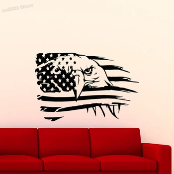  Наклейка на стену с Американским Флагом, Наклейка с Орлом, Знак США, Клятва Верности, Наклейка На Стену, Офисный Декор, Плакат, Подарочная Виниловая Наклейка B984