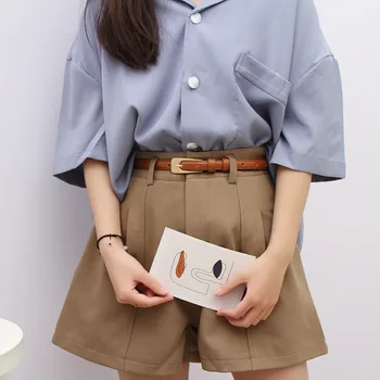  Небольшой пояс для костюма в стиле ретро С простым универсальным корейским орнаментом, тонкий пояс для джинсов, шикарный молодежный повседневный пояс для женских брюк.