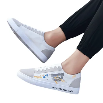  Новая парусиновая Обувь Для мужчин 2023 Летние Дышащие Удобные Мужские кроссовки Повседневные Спортивные Прогулочные туфли на плоской подошве Модная Мужская Вулканизированная Обувь