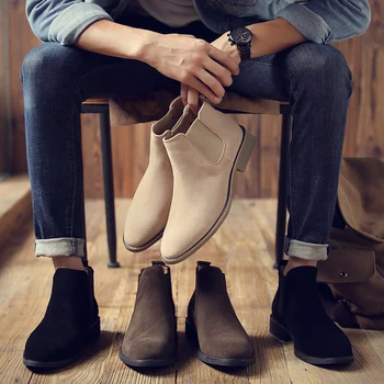  новое поступление мужских оригинальных кожаных ботинок для отдыха, красивые ковбойские ботинки в уличном стиле, дышащие ботинки Челси, трендовые короткие ботинки