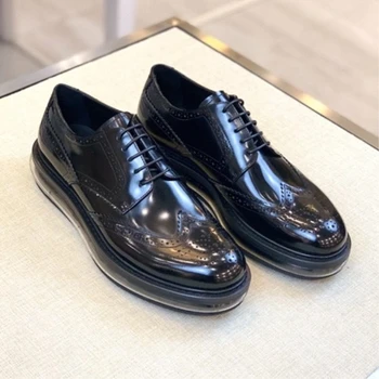  Новые летние мужские кожаные туфли на воздушной подушке 2023 года, повседневная деловая мужская обувь с резьбой