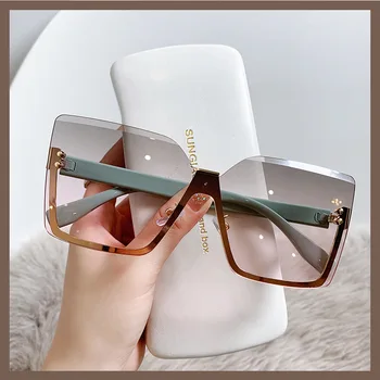  Новые солнцезащитные очки в большой оправе Leisure 2023, женские солнцезащитные очки в полурамке с перекрестной каймой, защищенные от ультрафиолета, Солнцезащитные очки