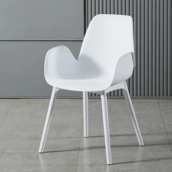  Обеденные стулья Nordic Simple Бытовые Прочный пластиковый стул с утолщенным подлокотником Простой стул для кабинета Модный стул для макияжа в спальне