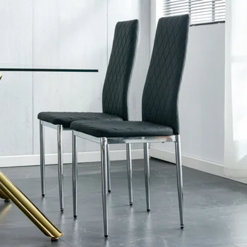  Обеденный стул без подлокотников F 2 с высокой спинкой \ Комплект из 2 предметов \ Офисный стул. Применимо к столовой\  Гостиной \ Кухне и