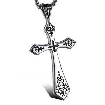  Панк-рок Подвески с крестом из нержавеющей стали, ожерелье для мужчин, ювелирные изделия, которые никогда не выцветают