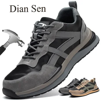  Рабочая защитная обувь Diansen, мужские ботинки со стальным носком, устойчивые к проколам, противоударные Спортивные женские ботинки, износостойкие, легкие