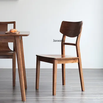  Современные обеденные стулья Кухонная мебель Минималистичный Современный Простой стул Nordic Luxury Home Стул из массива дерева Дизайнерский обеденный стул