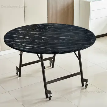  Современный домашний Круглый складной стол Мебель для столовой Легкие Роскошные обеденные столы из массива дерева Простой передвижной Многофункциональный стол