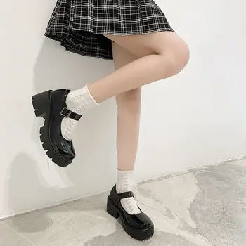  Туфли в стиле Лолиты для японских девушек, черные туфли на платформе и высоком каблуке, модные туфли Мэри Джейн с круглым носком, элегантные женские туфли на каблуке, женские туфли-лодочки
