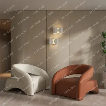  Фланелевое кресло на балконе в гостиной, Современная светлая Роскошная приемная С одноместным диваном-креслом