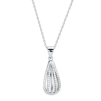  2023 Новая Горячая распродажа 925S серебряная высококачественная капля воды с подвеской в виде бриллиантовой линии, ниша для ключицы, простое женское ожерелье, женское