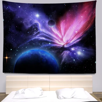  Гобелен Nebula, висящий на стене, украшение комнаты общежития в стиле Богемия хиппи, большой тканевый настенный занавес, поддержка настройки