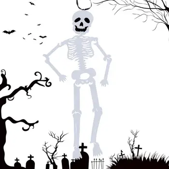  Гобелены Скелет Украшения на Хэллоуин Войлок Фигурки скелетов-призраков Подвесной кулон 55x15 см/ 22X6 дюймов Скелет всего тела войлок