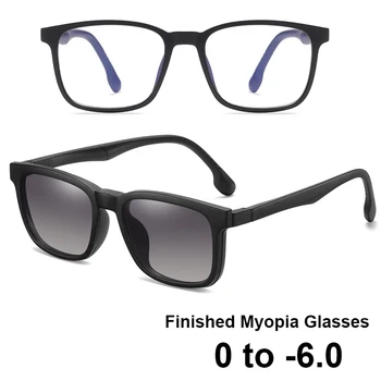  Готовые солнцезащитные очки с поляризацией при близорукости, Мужские и женские солнцезащитные очки для водителя автомобиля с антибликовым покрытием, Модные Магнитные очки по рецепту -1.5