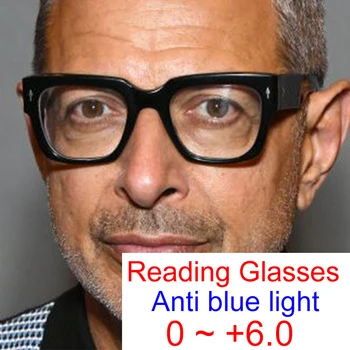  Модные Квадратные очки для чтения с синим светом 2023 года Мужские Компьютерные Оптические очки по рецепту врача Готовые очки для дальнозоркости
