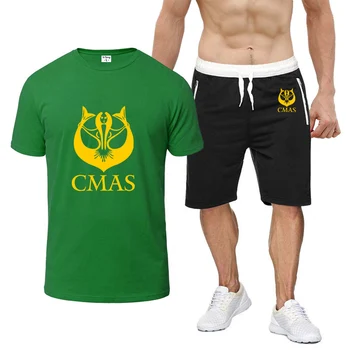  Подводное плавание CMAS 2023 Летний мужской досуг и комфорт Новый восьмицветный костюм с короткими рукавами, повседневная футболка с однотонными рукавами