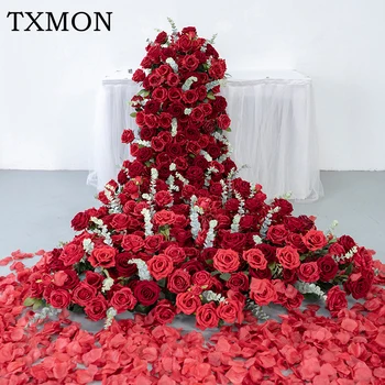  Роскошное 5D-цветочное искусство с красной розой, 4S Церемония передачи магазина, мероприятие, празднование Свадьбы, Фоновый декор, Реквизит для фотографий