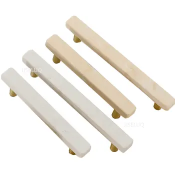  Ручки комода Выдвижные ящики бежевого мебельного шкафа Мраморные дверные ручки для кухонного шкафа