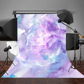  Фиолетовое акварельное небо Облака Фон с мраморной текстурой из полиэстеровой или виниловой ткани Высококачественная компьютерная печать настенный фон